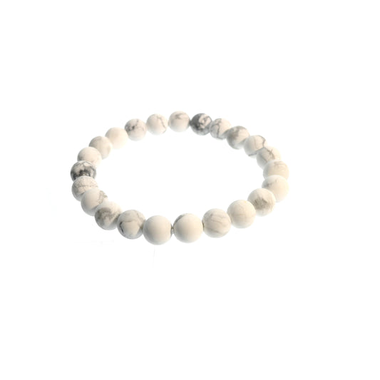 Howlite White Bead Bracelet