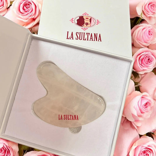Gua Sha en quartz rose
