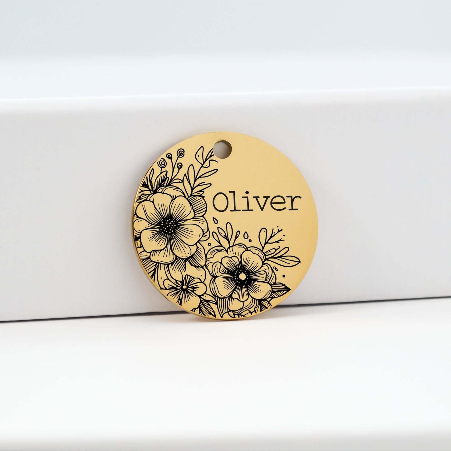 Flower Oliver Engraved - Pet ID Tag