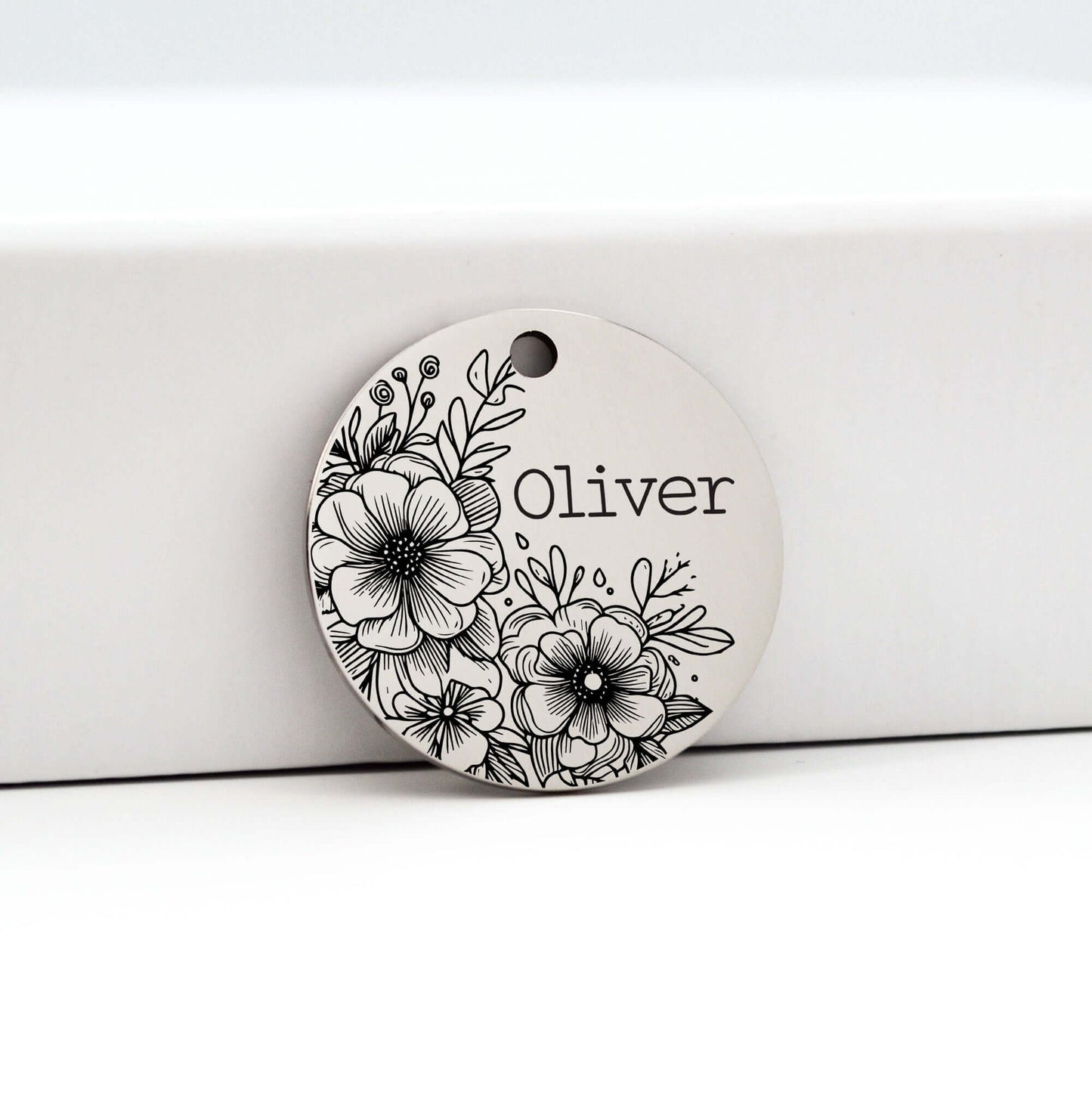 Flower Oliver Engraved - Pet ID Tag
